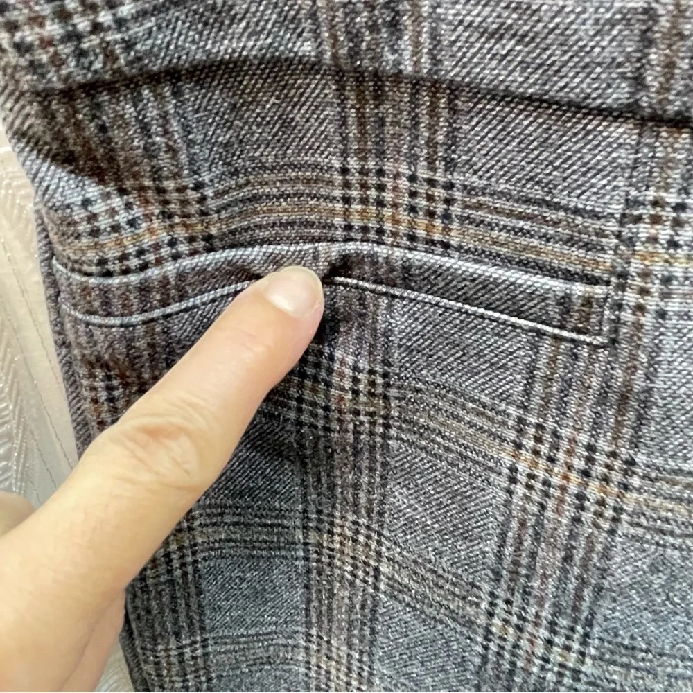 Dalia Plaid Dress Pants Womens 8 Grey Stretch Slim Leg‎ Glen Check - Picture 4 of 11